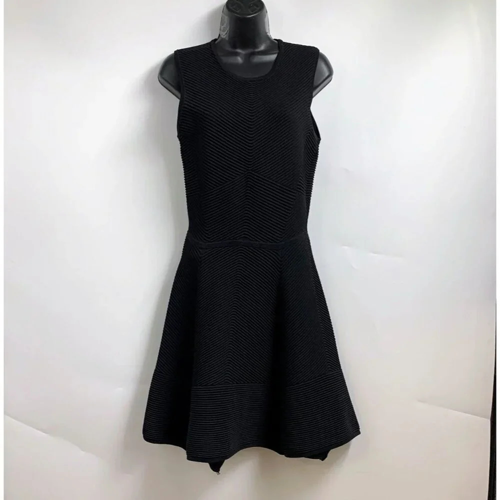 Torn by Ronny Kobo Women's Sleeveless Textured Stripe Fit & Flare Dress SZ L NWT